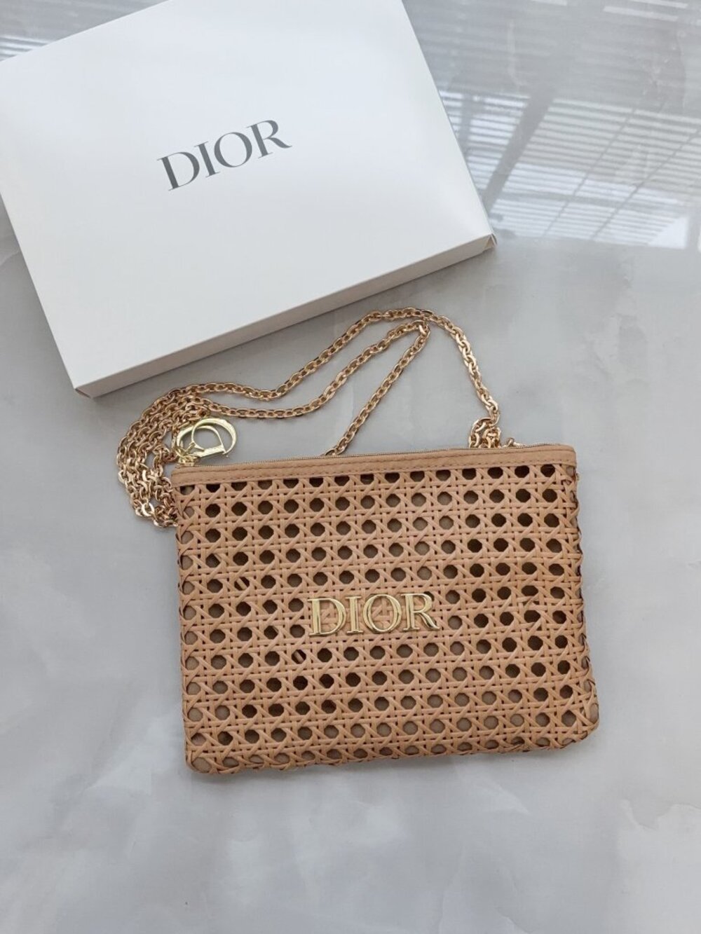 DIOR WOVEN CLUTCH WITH GOLD CD HARDWARE..N.I.B. - Picture 6 of 7